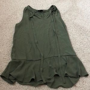 Green flared bottom tank top